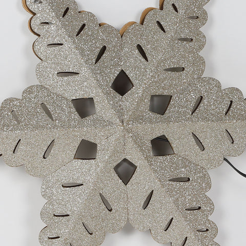 Christmas 16'' Silver Star Décor W/Lite