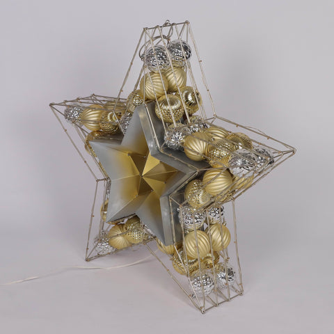 Christmas Pre-Lit Star W/ Balls Décor