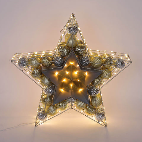 Christmas Pre-Lit Star W/ Balls Décor