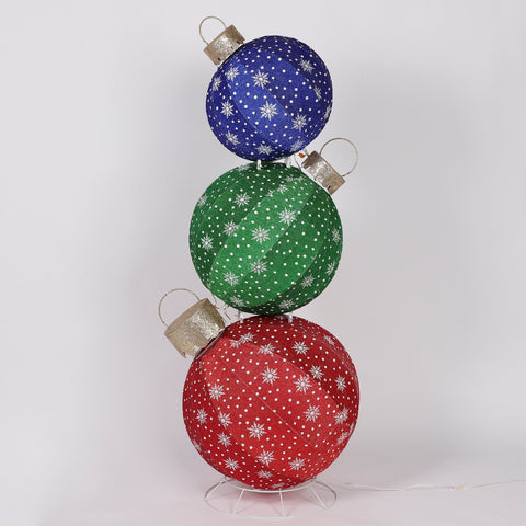 Christmas Big Ornament Stack Décor- Festive Holiday Decoration