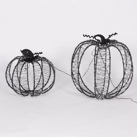 Halloween Set of 2 Light-Up Pumpkins Décor