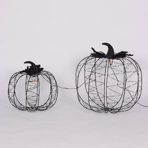 Halloween Set of 2 Light-Up Pumpkins Décor