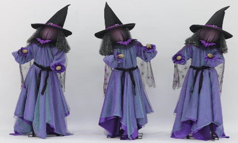 Set of 3 Animated Witches