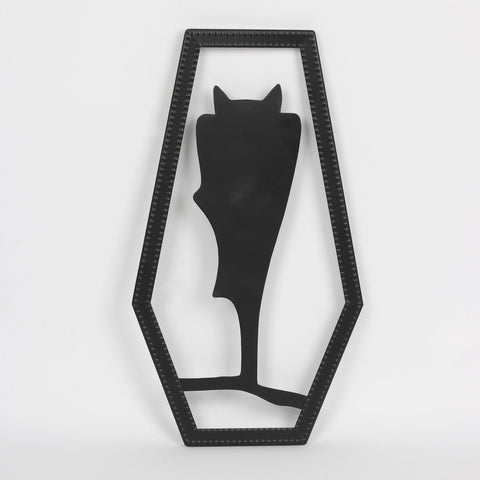 Halloween Black Cat Coffin Wall Décor