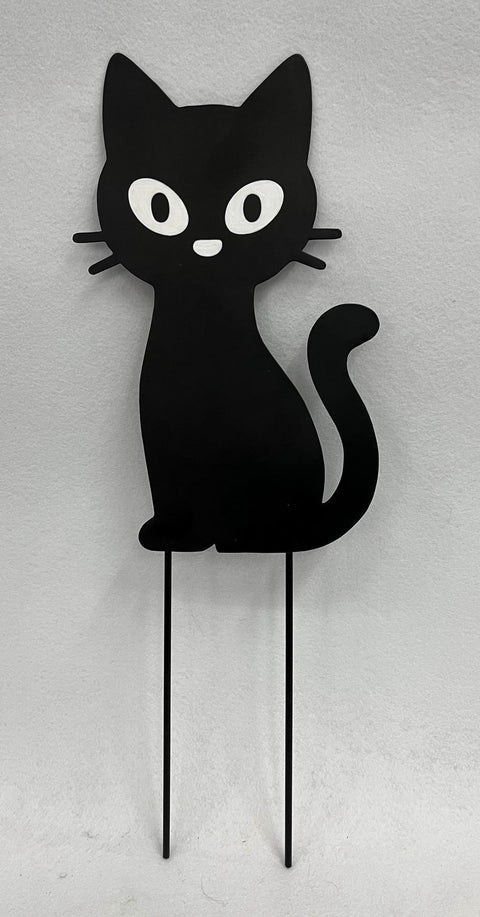 HALLOWEEN METAL BLACK CAT YARD STAKE