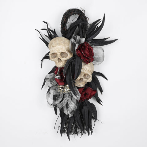 13.0*30.0*5.75'' Halloween Skull Flora Wall Hanger Décor