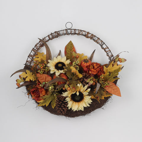 Harvest Fall Sunflower Basket Décor