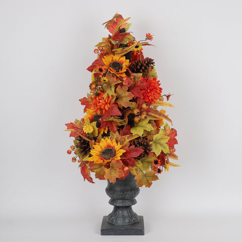 Harvest Fall Topiary with Sunflower Décor