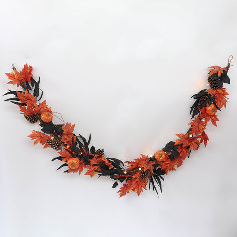 108'' Fall Pine Cones Garland W/Lite Décor