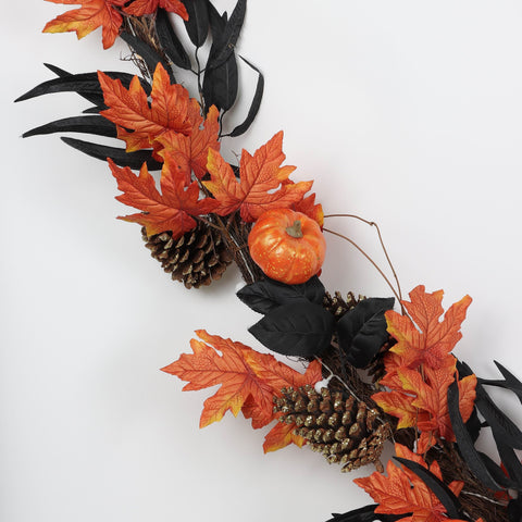 108'' Fall Pine Cones Garland W/Lite Décor