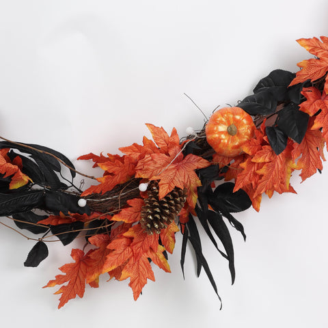 108'' Fall Pine Cones Garland W/Lite Décor