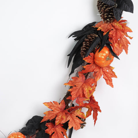108'' Fall Pine Cones Garland W/Lite Décor