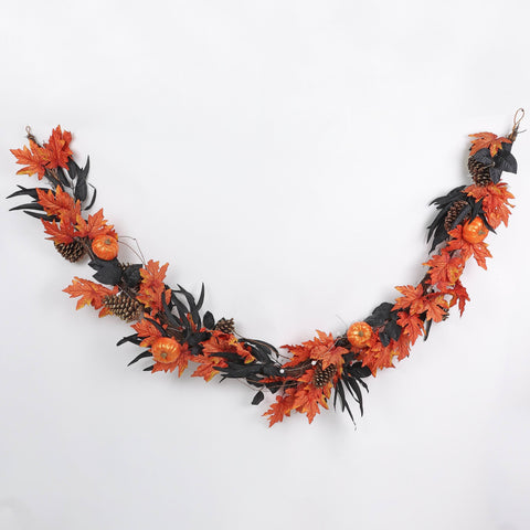 108'' Fall Pine Cones Garland W/Lite Décor
