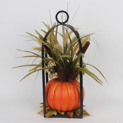 Harvest Orange Pumpkin Lantern Décor