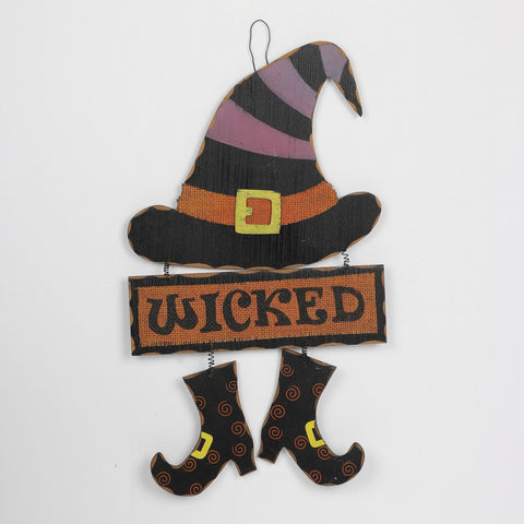 Halloween Wicked Witch's Hat & Boots Wall Hanger Décor