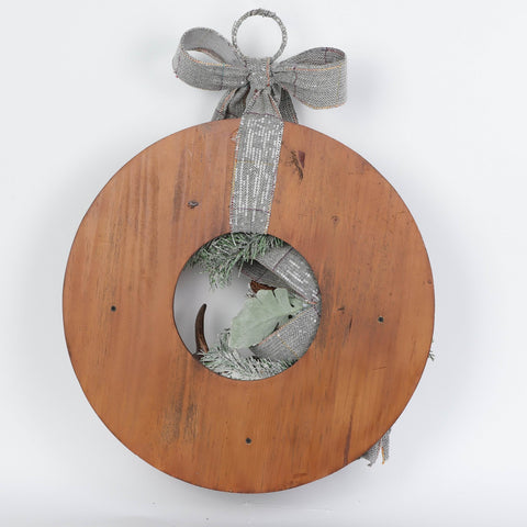 Christmas 20.0*7.0''Mdf Wreath Wall Décor W/Bow | Christmas Decor | Festive Holiday Decoration