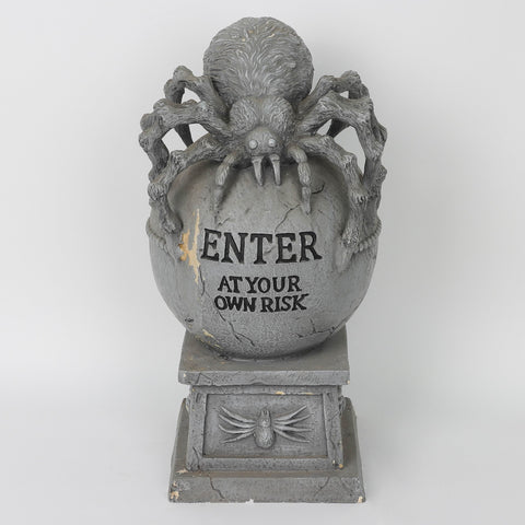 11.0*10.5*20.5'' Enter At Your Own Risk Tombstone W/Spider Décor