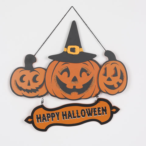 14*0.375*12.625‘’Happy Halloween Pumpkin Wall Hanger Décor