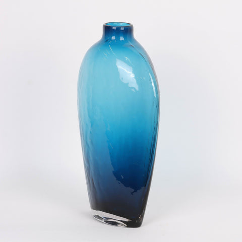9.25''X5.25''X15.75''Blue Ombre Floral Vase | Glass Vase | Table Centerpiece