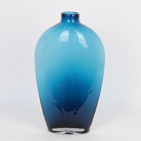 9.25''X5.25''X15.75''Blue Ombre Floral Vase | Glass Vase | Table Centerpiece
