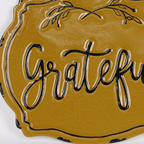 6.75IN FALL GRATEFUL METAL WALL HANGER