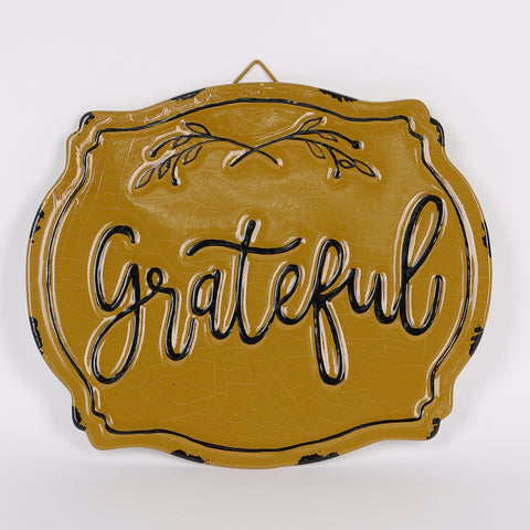 6.75IN FALL GRATEFUL METAL WALL HANGER