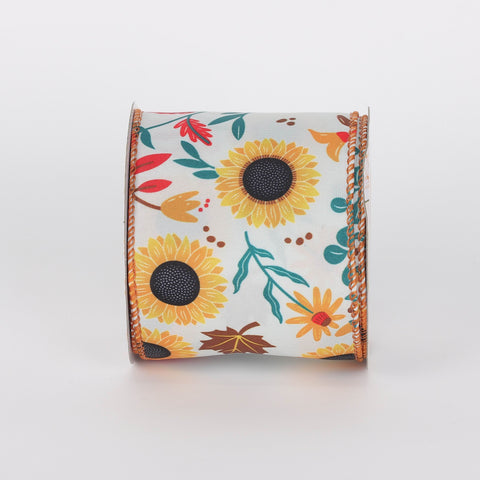 Harvest Multi Sunflower Ribbon - 2.5" x 9 Ft