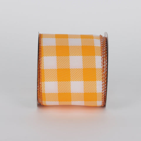 Halloween Orange and White Checkered Ribbon - 2.5" x 9 Ft