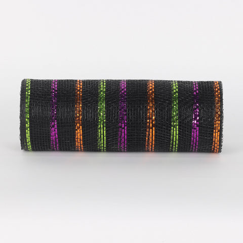 Halloween Multicolor Mesh Ribbon - 8” x 20ft Festive Decoration