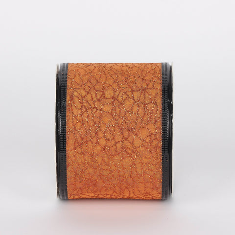 Halloween Orange Sheer Glitter Ribbon: 2.5" x 5 Yards Spooky Decorative Accent

