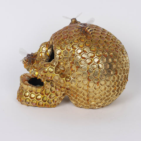 5.5*8.25*6.75'' Gold Skull Décor