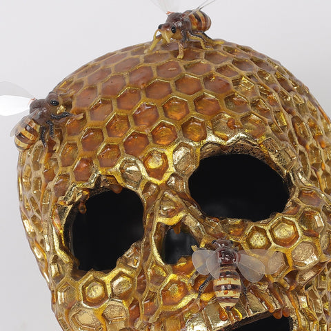 5.5*8.25*6.75'' Gold Skull Décor