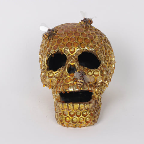 5.5*8.25*6.75'' Gold Skull Décor