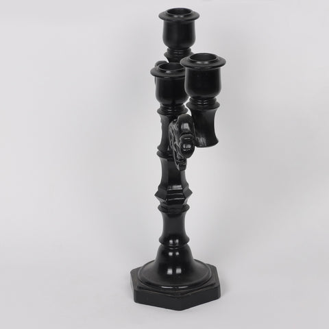 9.75*4.25*11.75'' Black Candle Holder Décor