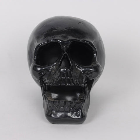 Bold Black Skull Décor - Striking Halloween Centerpiece