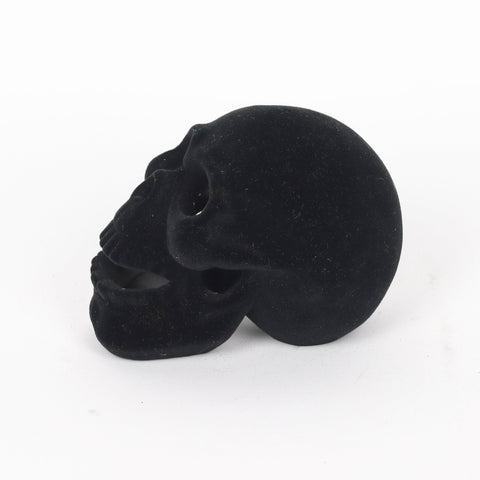 3.25*4.75*3.75''Black Flocking Skull Décor