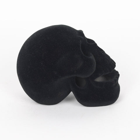 3.25*4.75*3.75''Black Flocking Skull Décor