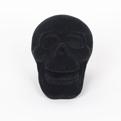 3.25*4.75*3.75''Black Flocking Skull Décor