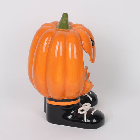 8.5*8.0*12.5'' Orange Ceramic Pumpkin Candy Bowl Décor