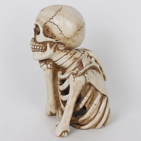 7.0*5.25*9.0''Ghost Smilling Resin Skeleton Décor W/Hanh On Face