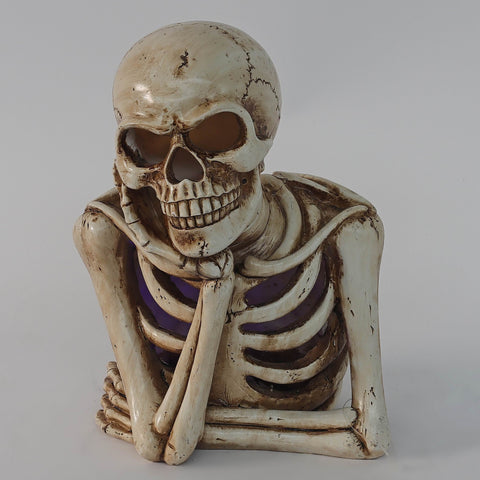 7.0*5.25*9.0''Ghost Smilling Resin Skeleton Décor W/Hanh On Face