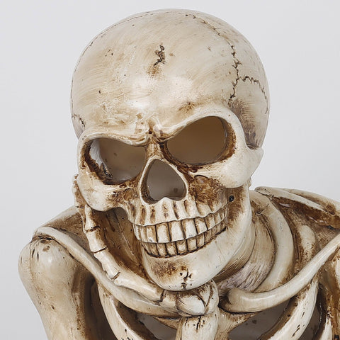 7.0*5.25*9.0''Ghost Smilling Resin Skeleton Décor W/Hanh On Face