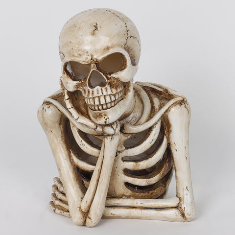 7.0*5.25*9.0''Ghost Smilling Resin Skeleton Décor W/Hanh On Face