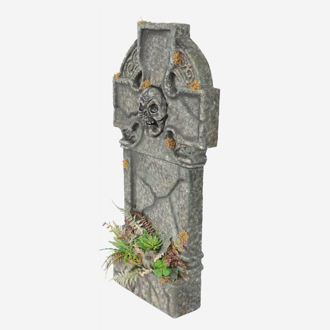 38.5" Skull Tombstone Décor – Haunted Halloween Yard Decoration