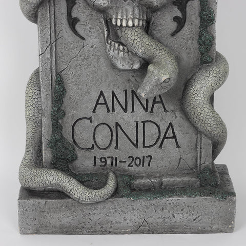 16.0*6.0*27.5''Skull Tombstone Décor W/Snake