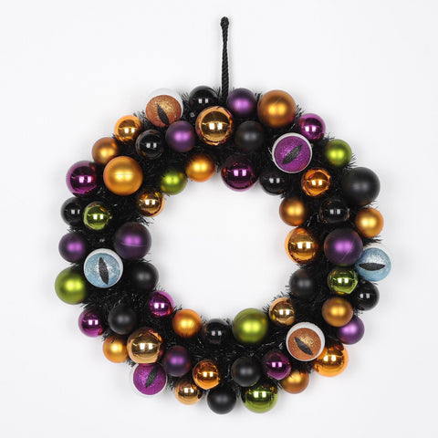 ?17.0*3.0'' Colorful Foam Ball Wreath W/Eyes Décor