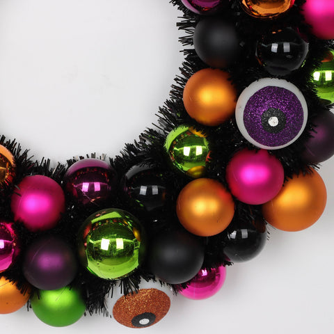 ?15.0*3.0'' Colorful Foam Ball Wreath W/Eyes Décor