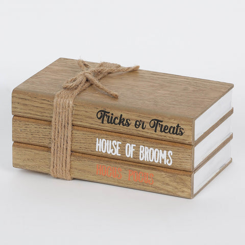 Halloween Natural Stacked Books Décor