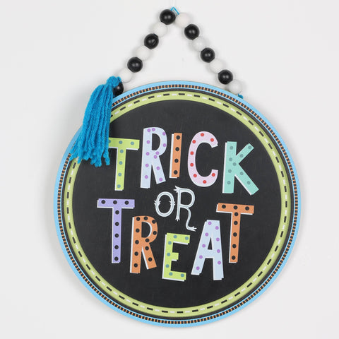 9.5*9.5*0.5‘’ Halloween Trick Or Treat Wall Hanger Décor
