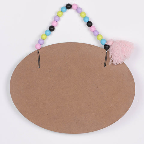 12*0.25*9‘’ Happy Halloween Mdf Wall Hanger W/Bead Décor